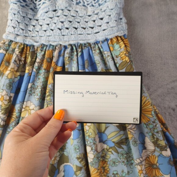 BO·G Collective Women’s XS Crochet Top Dress Blue Floral Boho Cottagecore Y2K - Picture 4 of 8